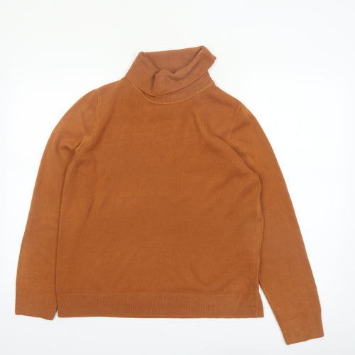 Marks and Spencer Women Brown Roll Neck Acrylic Jumper Size 16