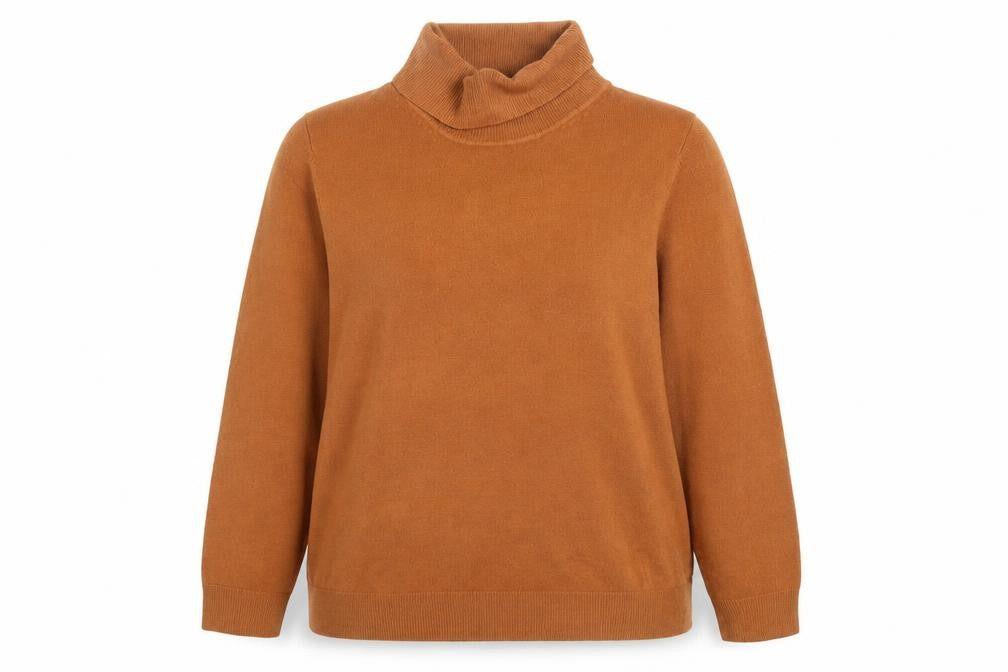 Marks and Spencer Women Brown Roll Neck Acrylic Jumper Size 16