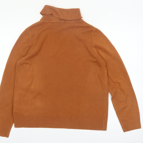 Marks and Spencer Women Brown Roll Neck Acrylic Jumper Size 16
