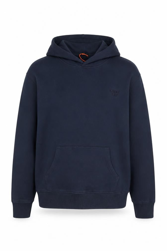 Superdry Men's Blue Pullover Hoodie Size M Cotton Logo Sweatshirt