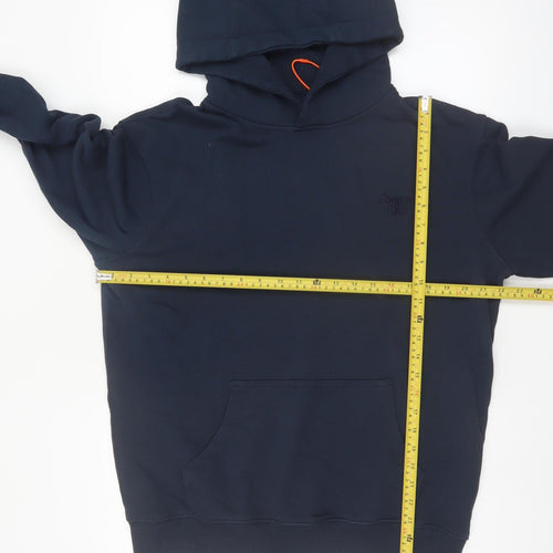 Superdry Men's Blue Pullover Hoodie Size M Cotton Logo Sweatshirt