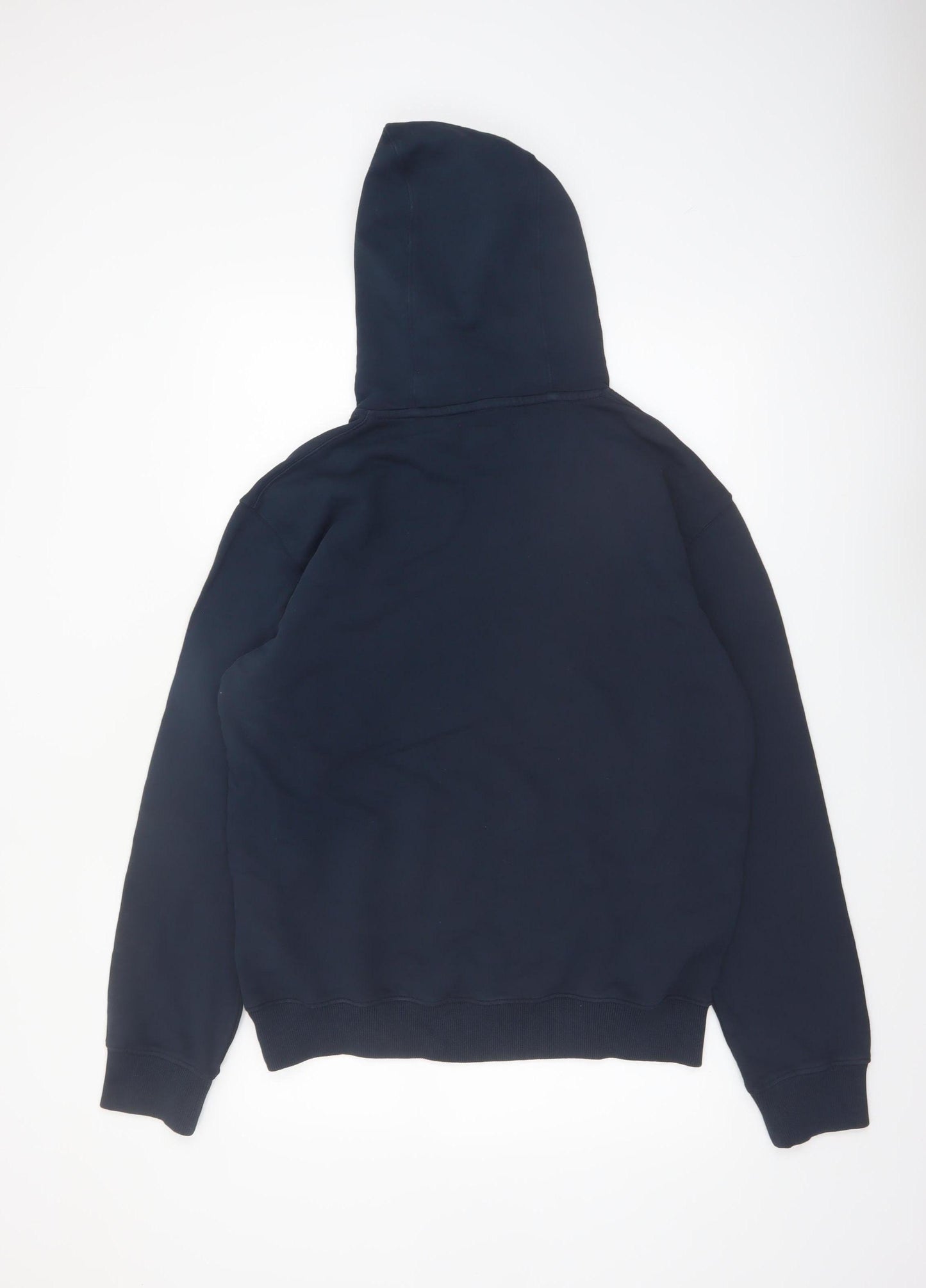 Superdry Men's Blue Pullover Hoodie Size M Cotton Logo Sweatshirt