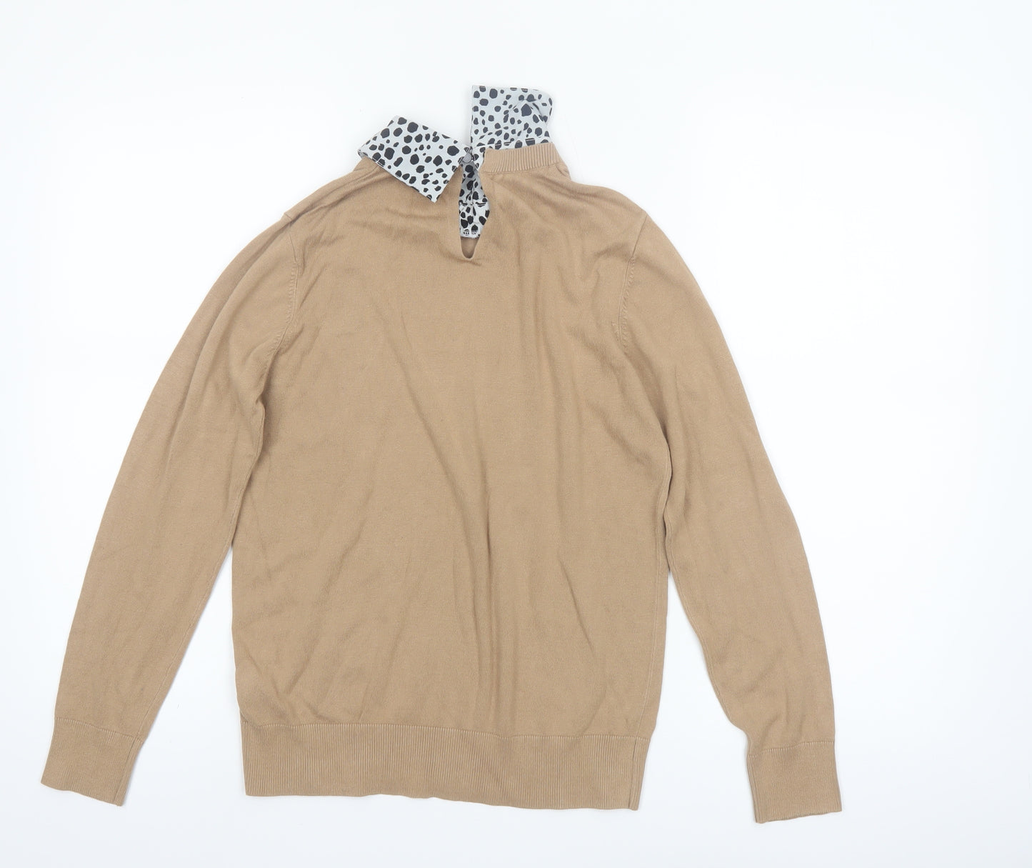 Dorothy Perkins Women’s Beige Collared Pullover Jumper Size 8