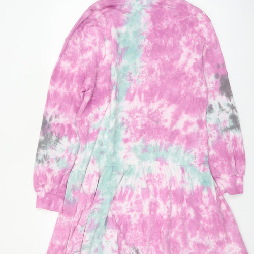 Next Girls Multicoloured Tie Dye Cotton Long Sleeve T-Shirt Dress 15 Years