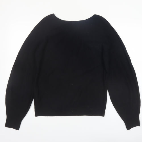 Uniqlo Women Black Cotton Boat Neck Long Sleeve Jumper Size S