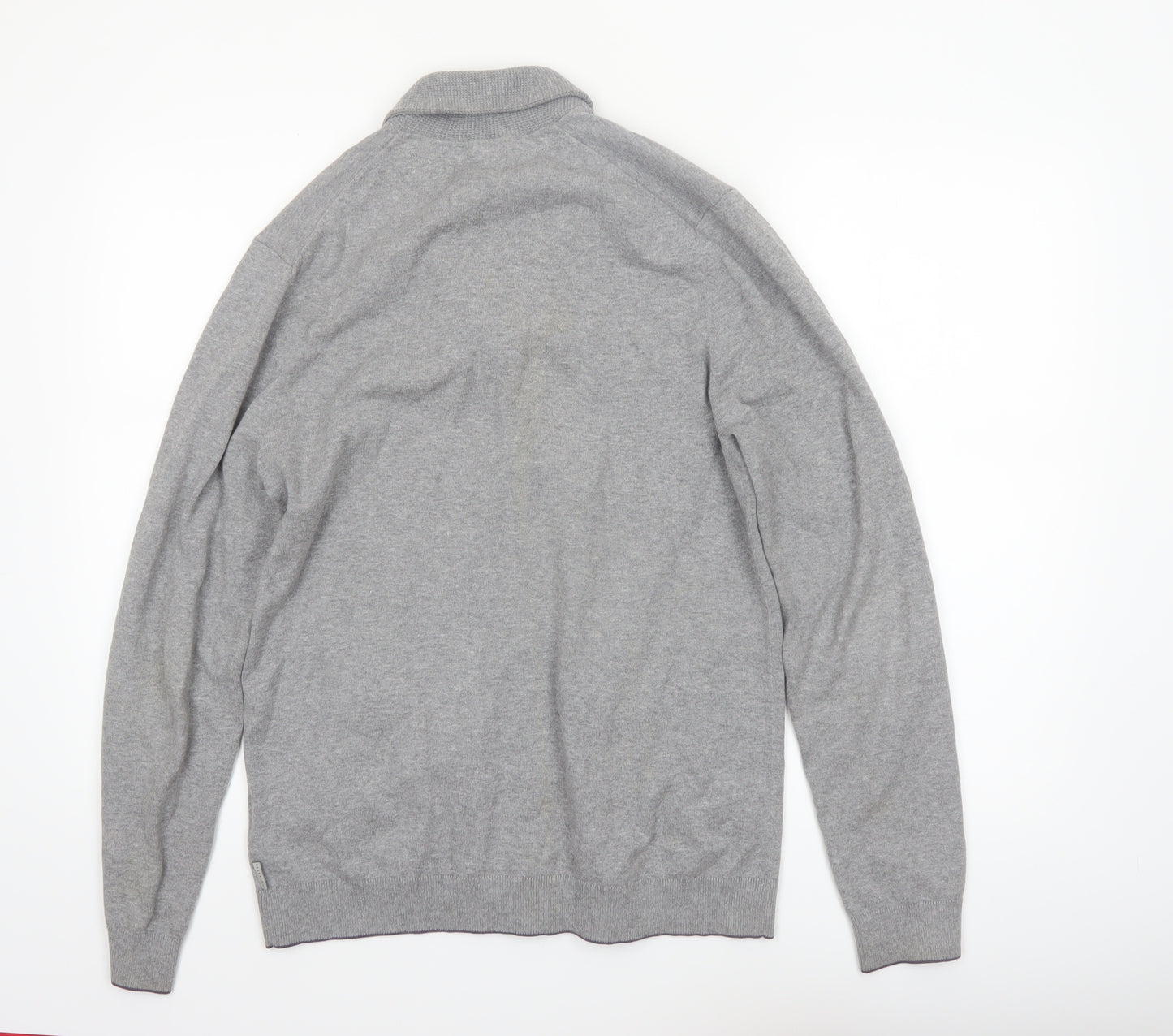 Ted Baker Men's Grey Cotton Blend Shawl Collar Cardigan Size M
