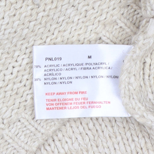 Debbie Morgan Womens Beige Knit Jumper Size M Boat Neck 3/4 Sleeve