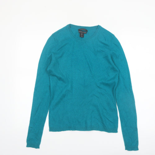 Tahari Women's Blue 100% Cashmere Crew Neck Jumper Size L