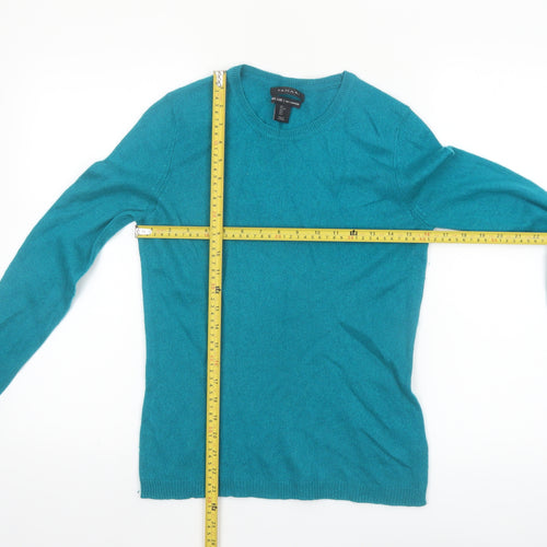 Tahari Women's Blue 100% Cashmere Crew Neck Jumper Size L