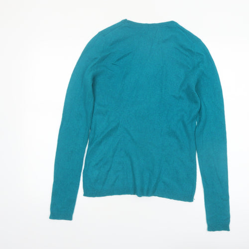 Tahari Women's Blue 100% Cashmere Crew Neck Jumper Size L