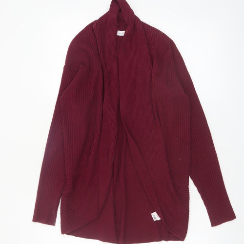 Marks and Spencer Women's Red Size 12 Long Sleeve Knit Open Cardigan
