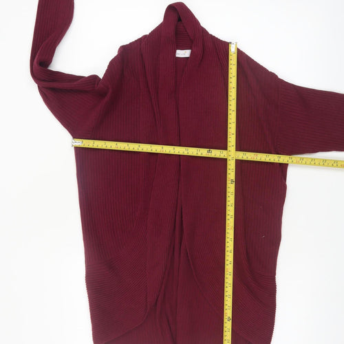 Marks and Spencer Women's Red Size 12 Long Sleeve Knit Open Cardigan