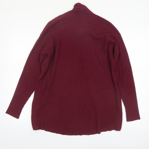 Marks and Spencer Women's Red Size 12 Long Sleeve Knit Open Cardigan