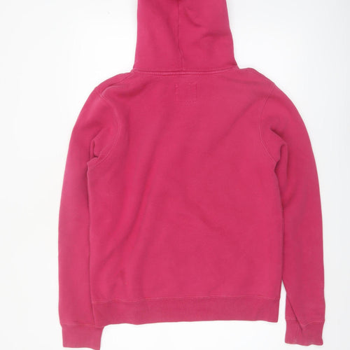 Jack Wills Womens Pink Logo Hoodie UK 14 Cotton Blend Pullover