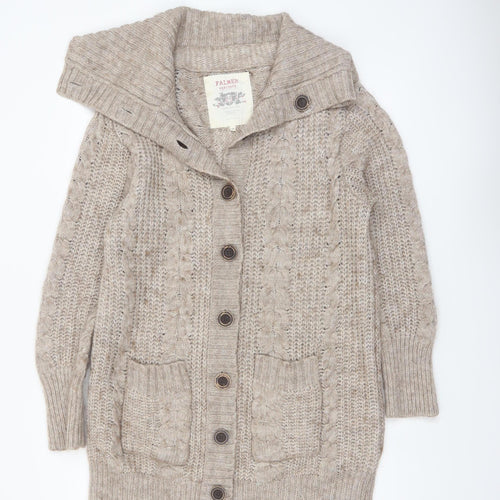 Falmer Heritage Womens Beige Size 14 Cable Knit Cardigan