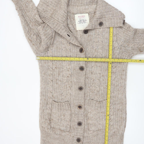 Falmer Heritage Womens Beige Size 14 Cable Knit Cardigan