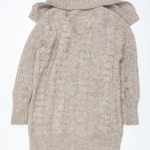 Falmer Heritage Womens Beige Size 14 Cable Knit Cardigan
