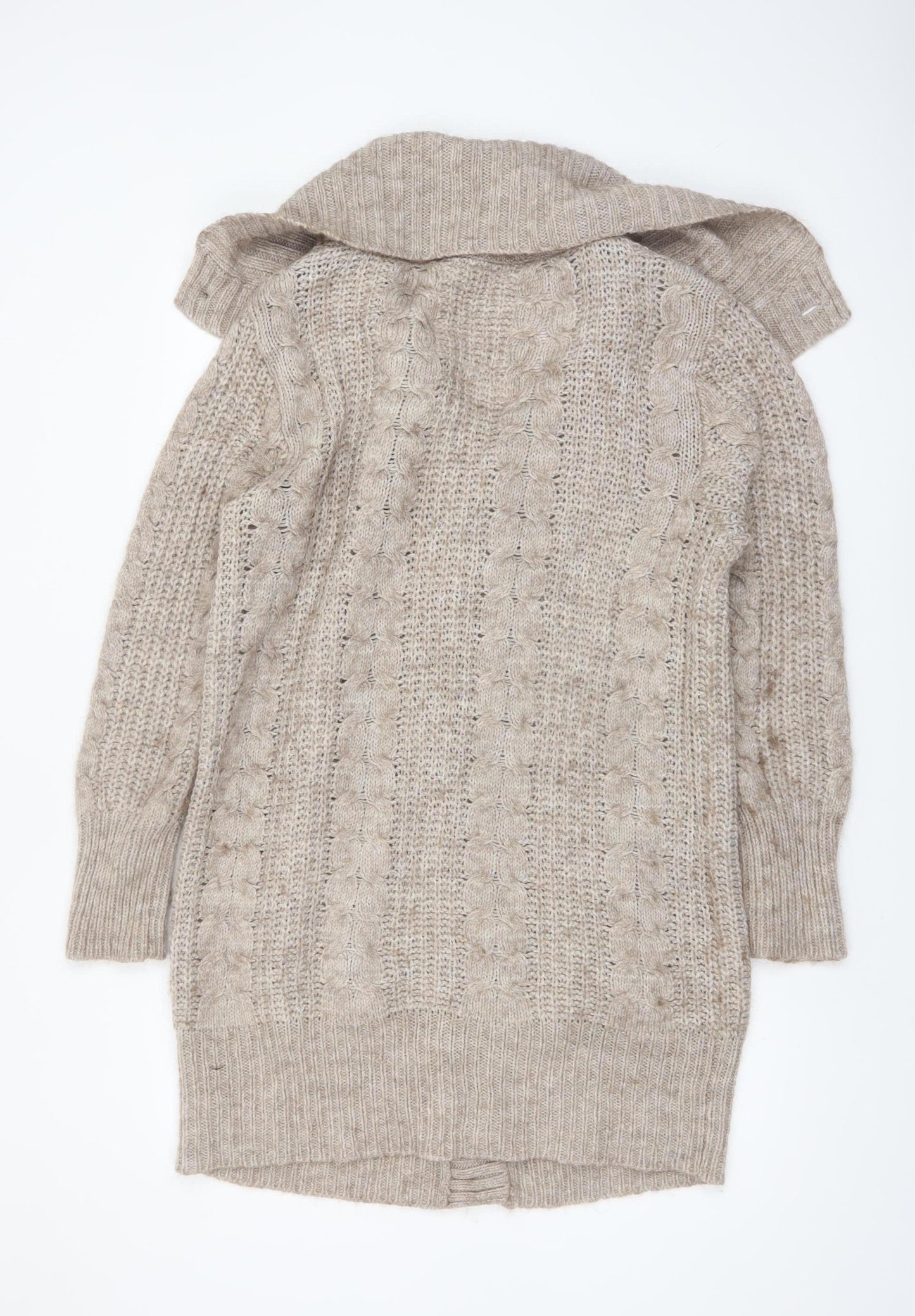 Falmer Heritage Womens Beige Size 14 Cable Knit Cardigan