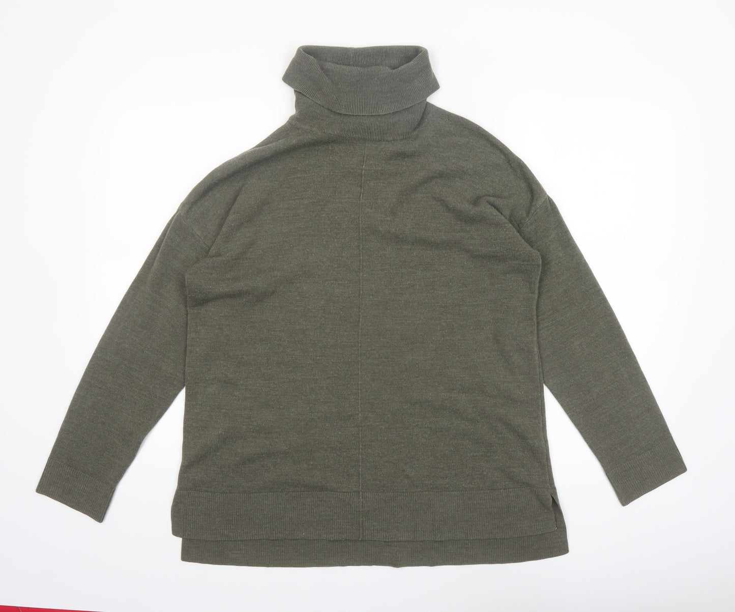 David Jones Women’s Green Roll Neck Knit Jumper Size S Classic Fit