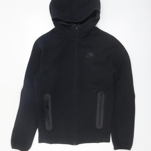 Nike Men's Black XS Full Zip Hoodie with Logo and Pockets