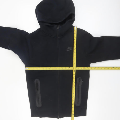 Nike Men's Black XS Full Zip Hoodie with Logo and Pockets