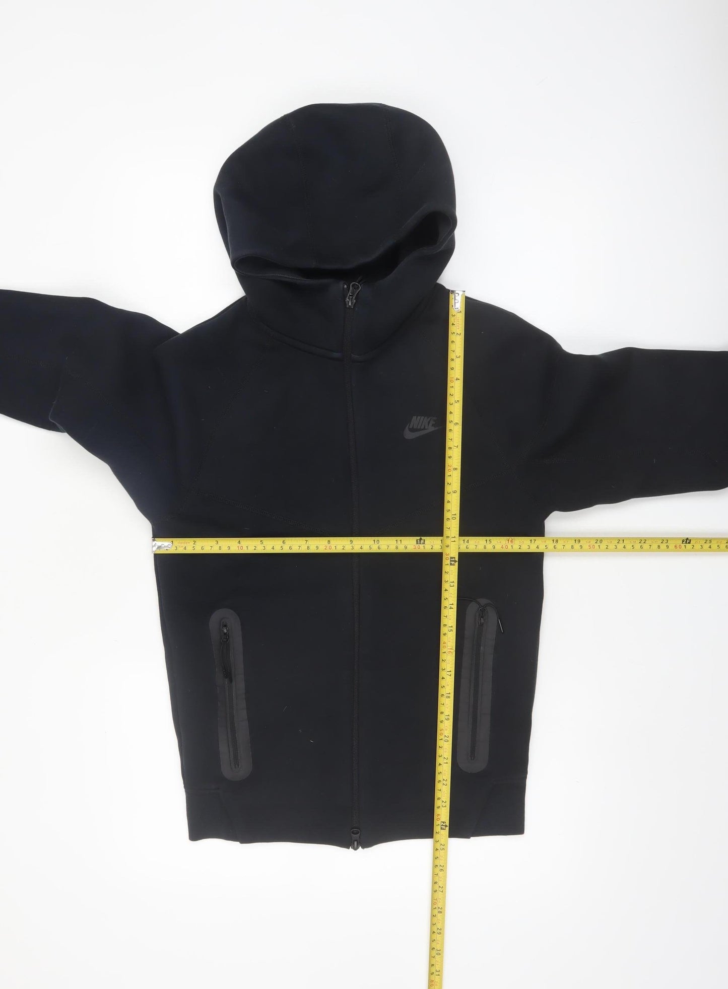 Nike Men's Black XS Full Zip Hoodie with Logo and Pockets