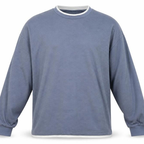 Next Men's Blue XL Long Sleeve Cotton Crew Neck Casual Top
