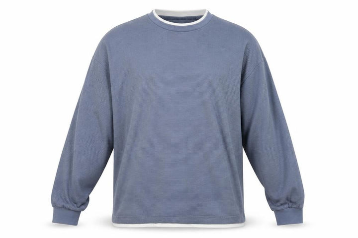 Next Men's Blue XL Long Sleeve Cotton Crew Neck Casual Top