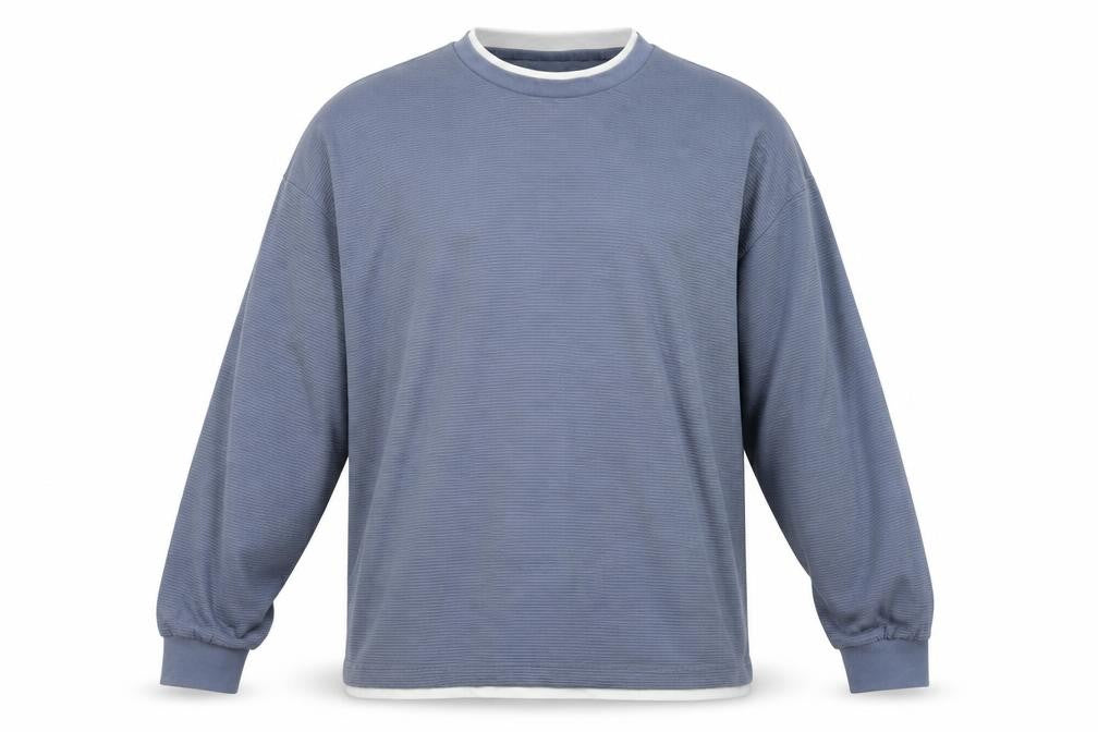 Next Men's Blue XL Long Sleeve Cotton Crew Neck Casual Top