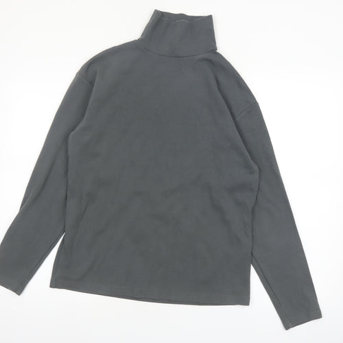 MAAG Men's Grey Roll Neck Long Sleeve Cotton Top Size M