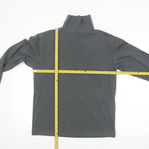 MAAG Men's Grey Roll Neck Long Sleeve Cotton Top Size M