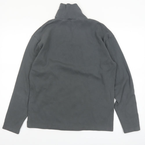MAAG Men's Grey Roll Neck Long Sleeve Cotton Top Size M