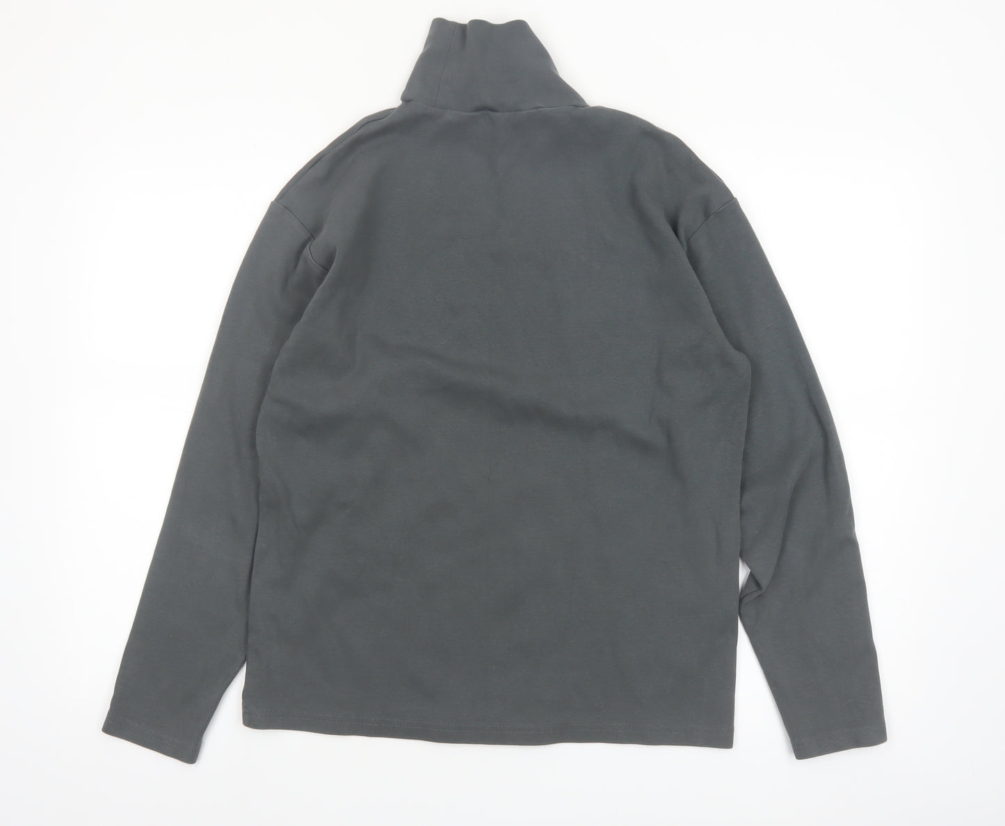 MAAG Men's Grey Roll Neck Long Sleeve Cotton Top Size M