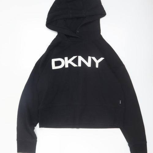 DKNY Sport Women's Black Small Pullover Hoodie Cotton Blend