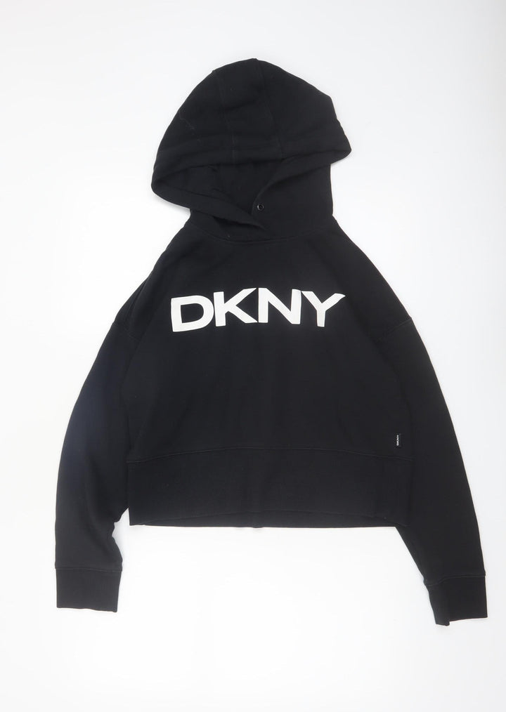 DKNY Sport Women's Black Small Pullover Hoodie Cotton Blend
