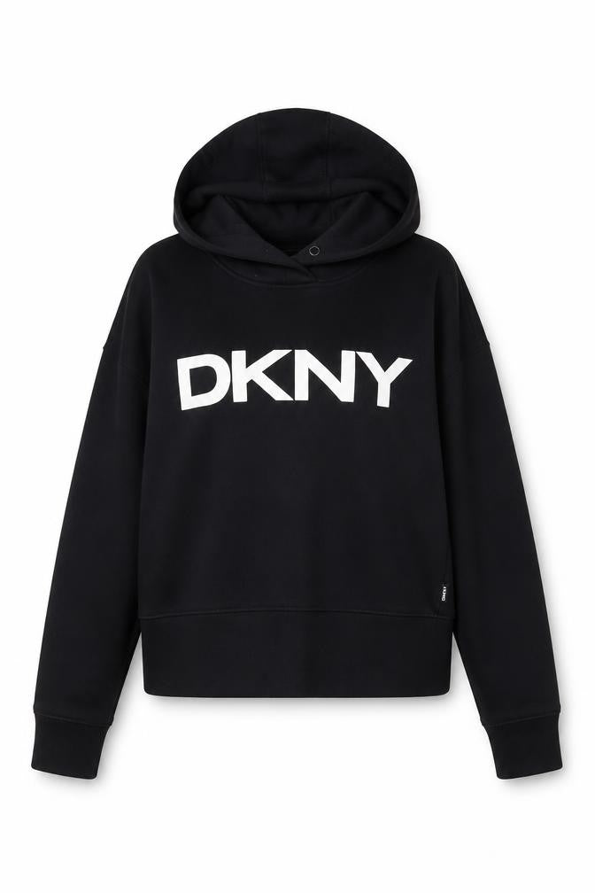 DKNY Sport Women's Black Small Pullover Hoodie Cotton Blend