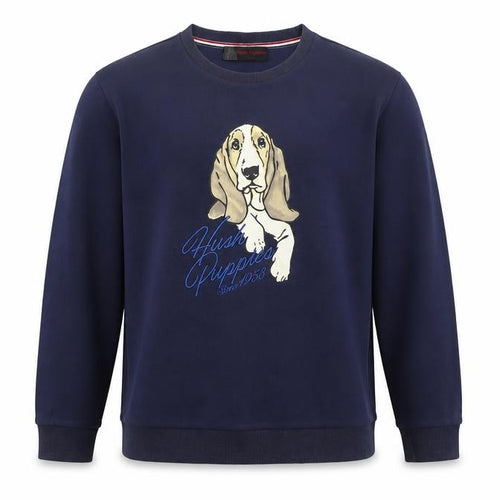 Hush Puppies Men's Blue L Crew Neck Graphic Sweatshirt