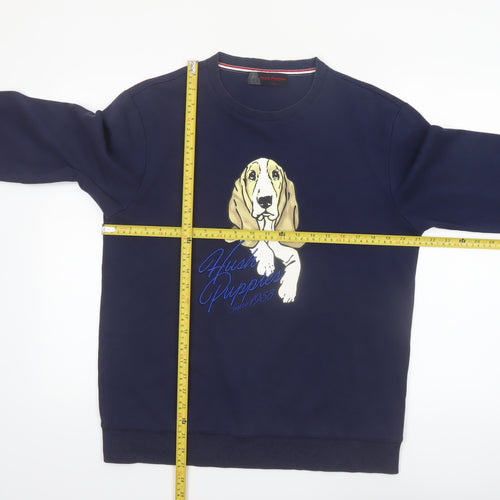 Hush Puppies Men's Blue L Crew Neck Graphic Sweatshirt
