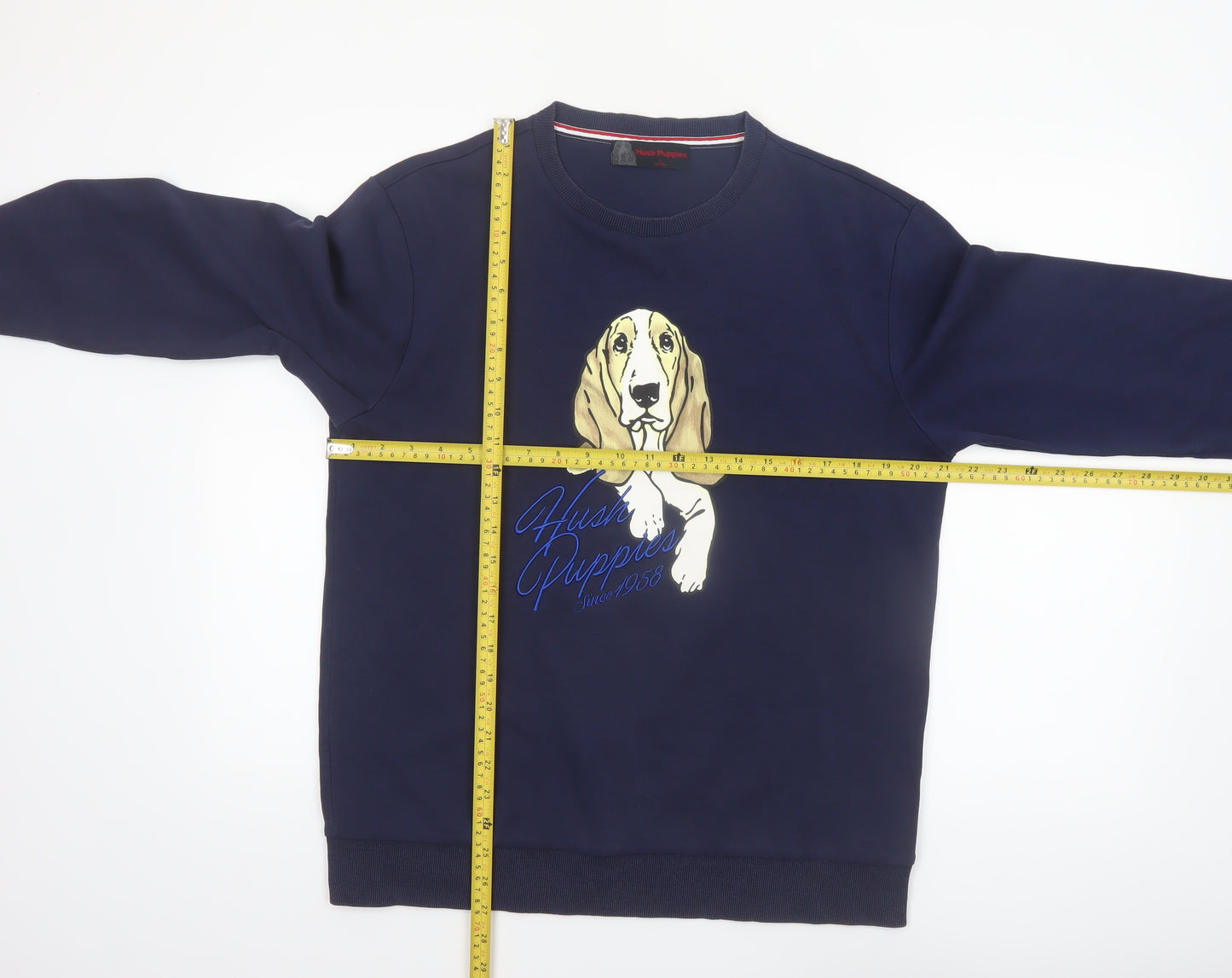 Hush Puppies Men's Blue L Crew Neck Graphic Sweatshirt
