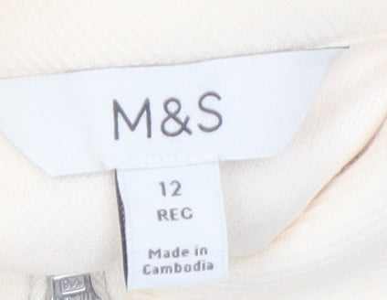 Marks and Spencer Women’s Ivory Full Zip Fleece Jacket Size 12