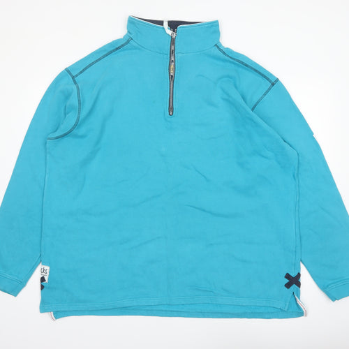 Lazy Jacks Men's Blue 2XL 1/2 Zip Cotton Sweatshirt