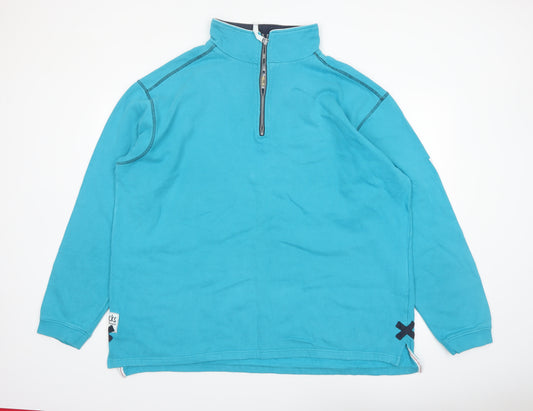 Lazy Jacks Men's Blue 2XL 1/2 Zip Cotton Sweatshirt
