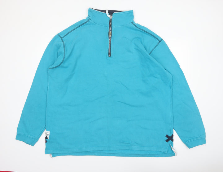 Lazy Jacks Men's Blue 2XL 1/2 Zip Cotton Sweatshirt