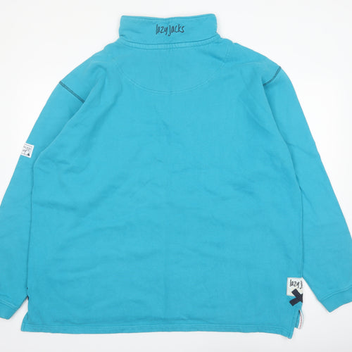 Lazy Jacks Men's Blue 2XL 1/2 Zip Cotton Sweatshirt