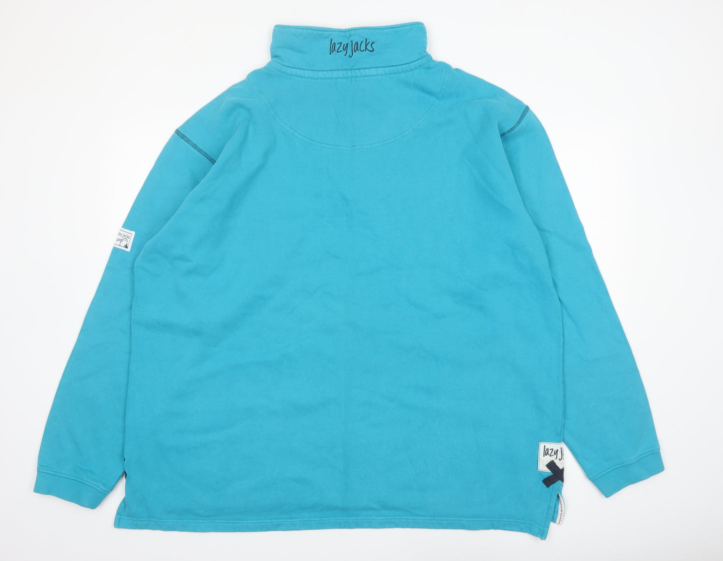 Lazy Jacks Men's Blue 2XL 1/2 Zip Cotton Sweatshirt