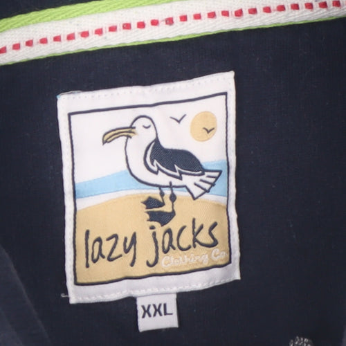Lazy Jacks Men's Blue 2XL 1/2 Zip Cotton Sweatshirt