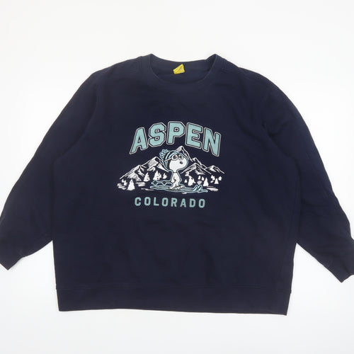 Marks and Spencer Peanuts Women's Blue L Pullover Sweatshirt Snoopy Aspen Design