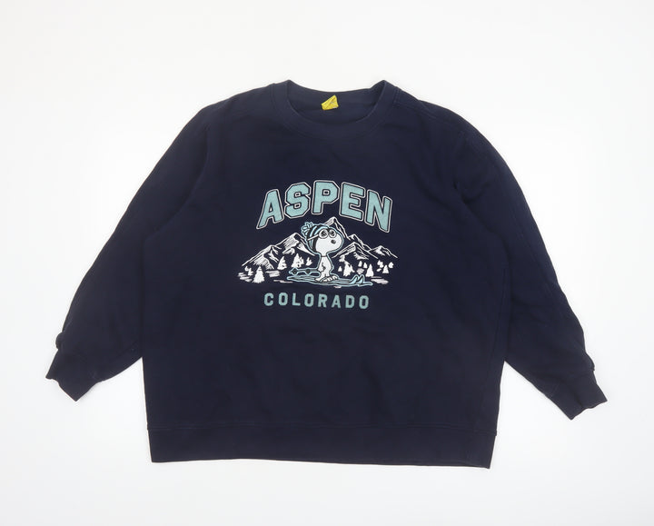 Marks and Spencer Peanuts Women's Blue L Pullover Sweatshirt Snoopy Aspen Design