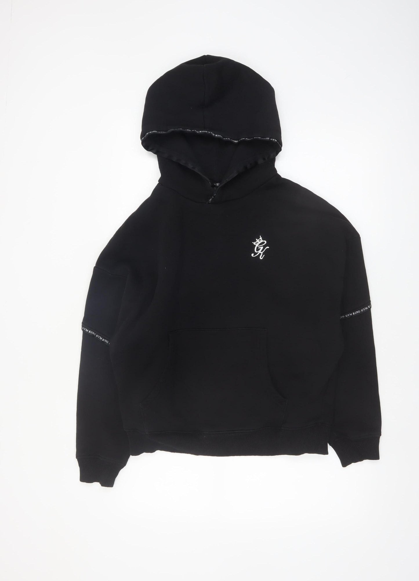 Gym King Womens Black Pullover Hoodie Size 8 Casual Logo Design