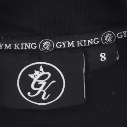 Gym King Womens Black Pullover Hoodie Size 8 Casual Logo Design